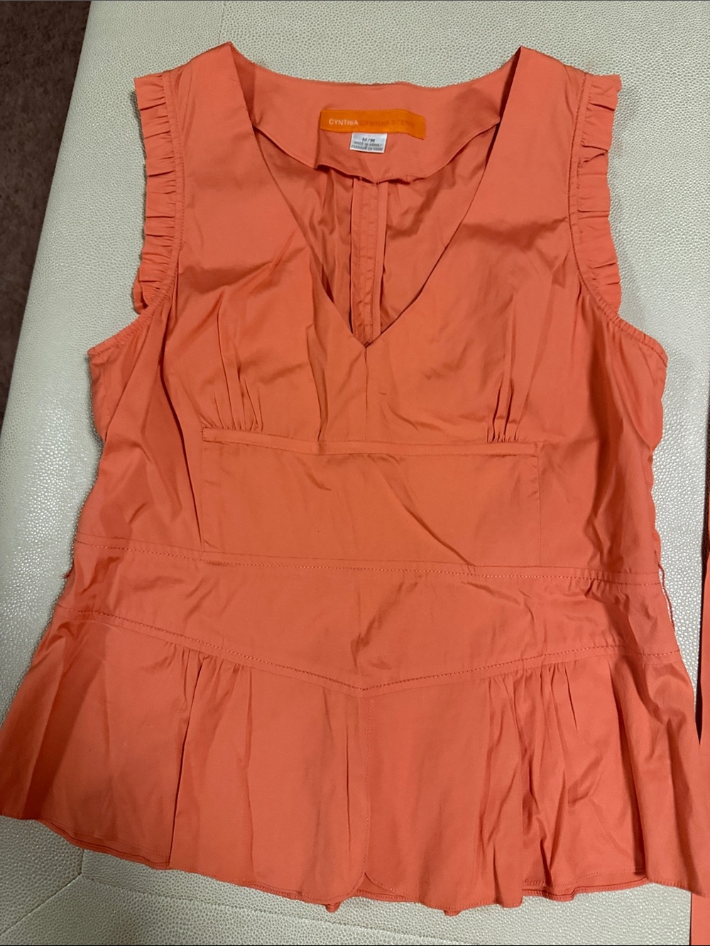 Cynthia Steffe Coral V-Neck Peplum Tank